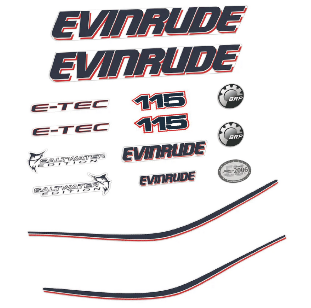 Evinrude 115HK Påhängsmotorn Dekaler – Vinyldekalset