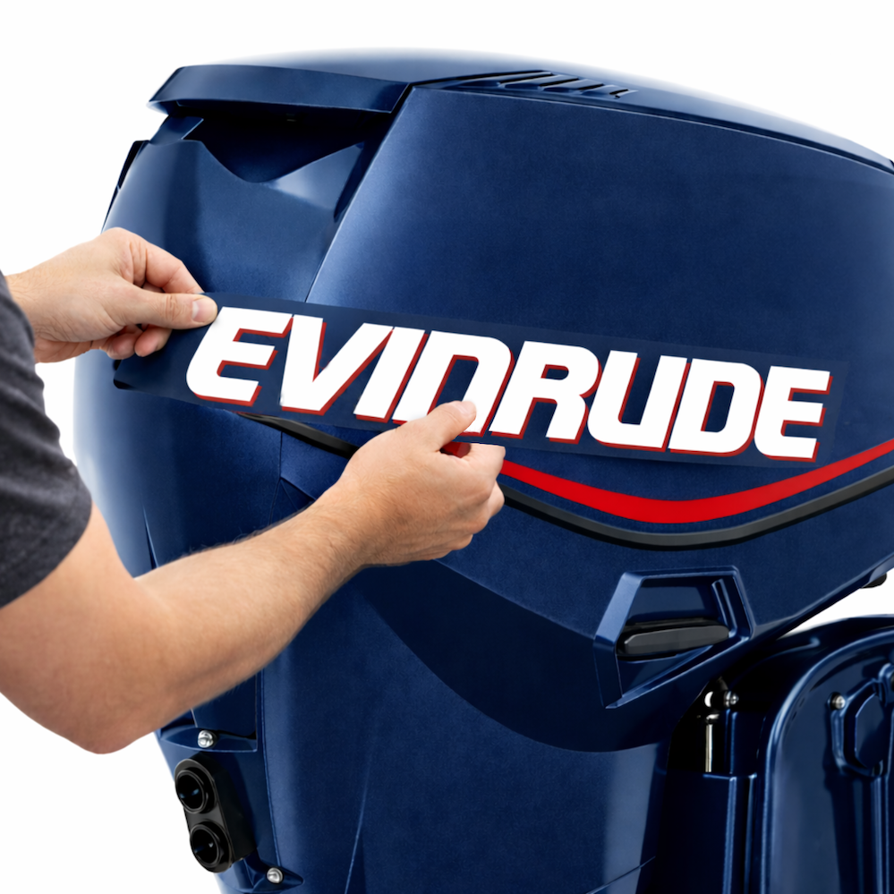 Evinrude 60HK E-TEC Påhängsmotorn Dekaler – Vinyldekalset
