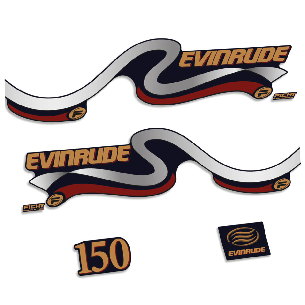 Evinrude 150HK 1999-2000 Påhängsmotorn Dekaler – Vinyldekalset