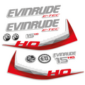 Evinrude 15HK E-TEC 2011-2014 Påhängsmotorn Dekaler – Vinyldekalset