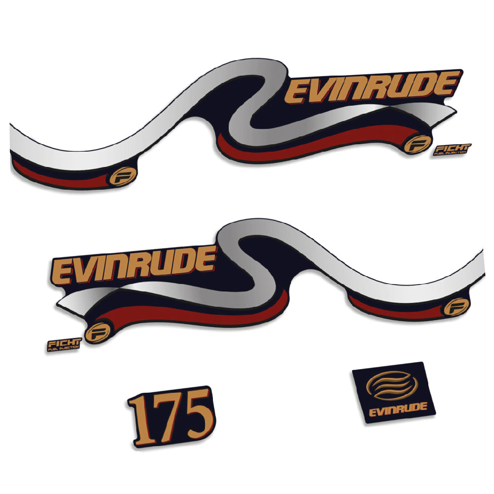 Evinrude 175HK 1999-2000 Påhängsmotorn Dekaler – Vinyldekalset