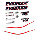 Evinrude 200HK E-TEC 2004-2008 Påhängsmotorn Dekaler – Vinyldekalset