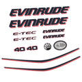 Evinrude 40HK E-TEC Påhängsmotorn Dekaler – Vinyldekalset