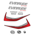 Evinrude 50HK E-TEC 2015-2016 Påhängsmotorn Dekaler – Vinyldekalset