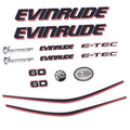 Evinrude 60HK E-TEC Påhängsmotorn Dekaler – Vinyldekalset