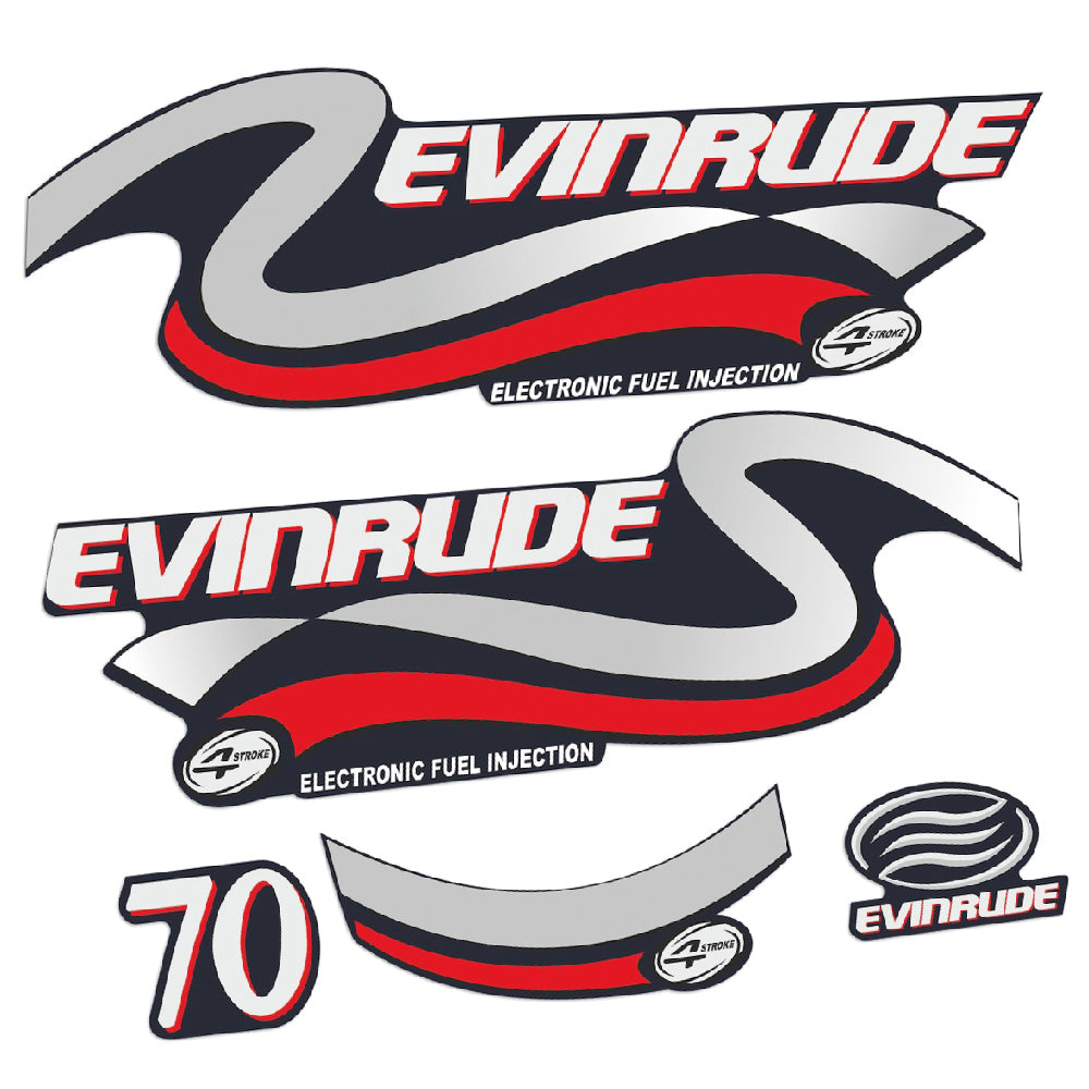 Evinrude 70HK 4-takt Påhängsmotorn Dekaler – Vinyldekalset