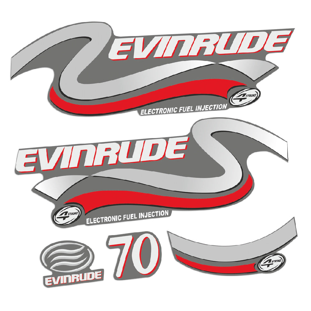 Evinrude 70HK 4-takt Påhängsmotorn Dekaler – Vinyldekalset