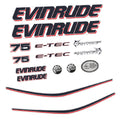 Evinrude 75HK E-TEC Påhängsmotorn Dekaler – Vinyldekalset
