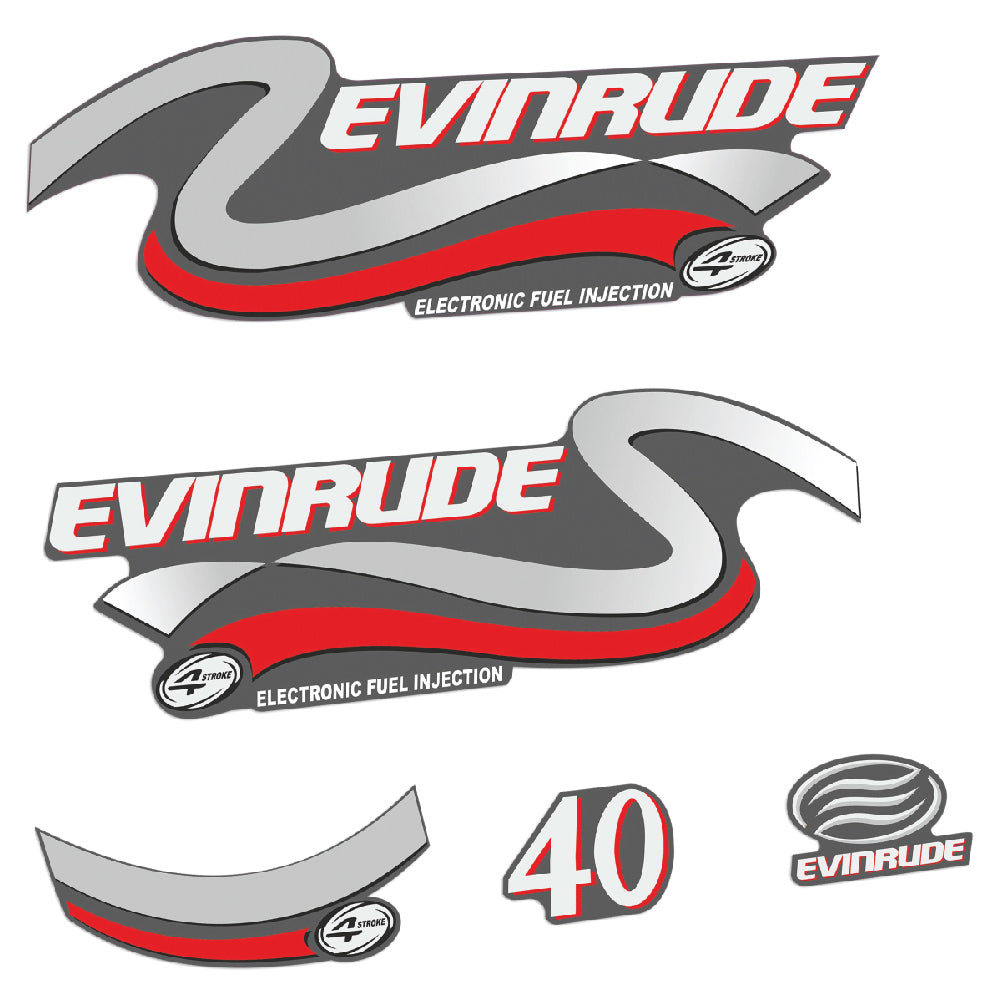 Evinrude 40HK 4-takt Påhängsmotorn Dekaler – Vinyldekalset