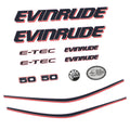 Evinrude 50HK E-TEC Påhängsmotorn Dekaler – Vinyldekalset