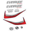 Evinrude 60HK E-TEC 2015-2016 Påhängsmotorn Dekaler – Vinyldekalset
