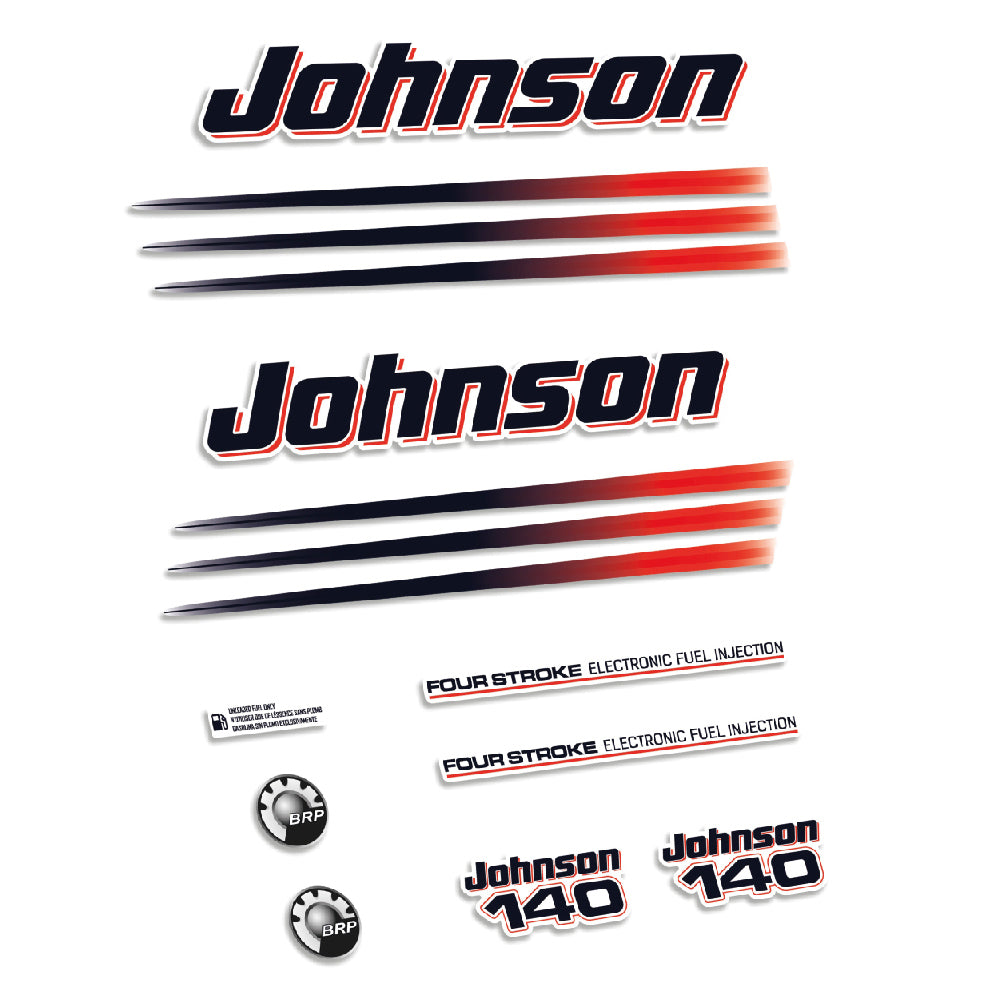 Johnson 140HK 4-takt 2006 Påhängsmotorn Dekaler – Vinyldekalset