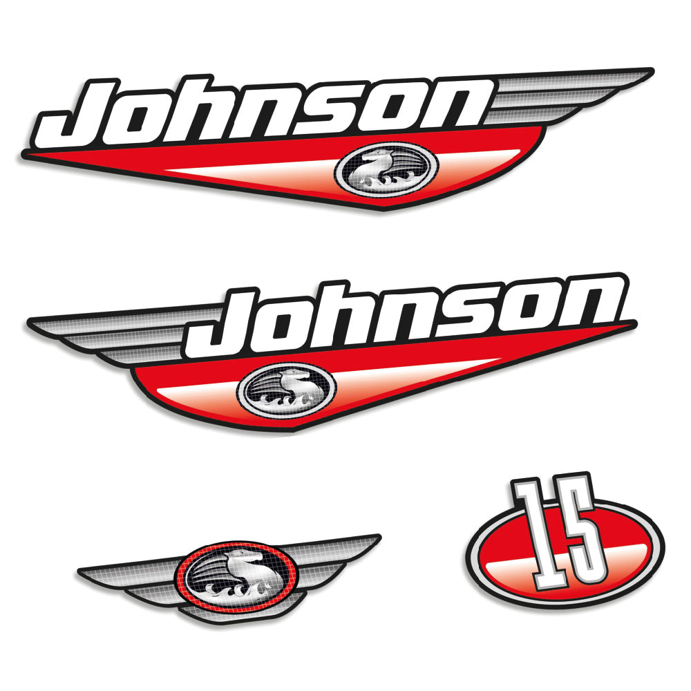 Johnson 15HK 1999-2000 Påhängsmotorn Dekaler – Vinyldekalset