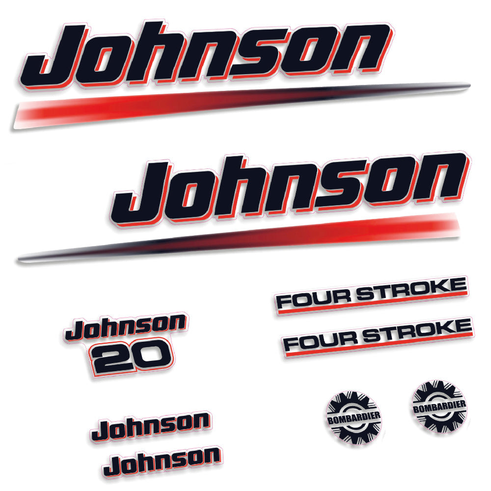 Johnson 20HK 4-takt Påhängsmotorn Dekaler – Vinyldekalset