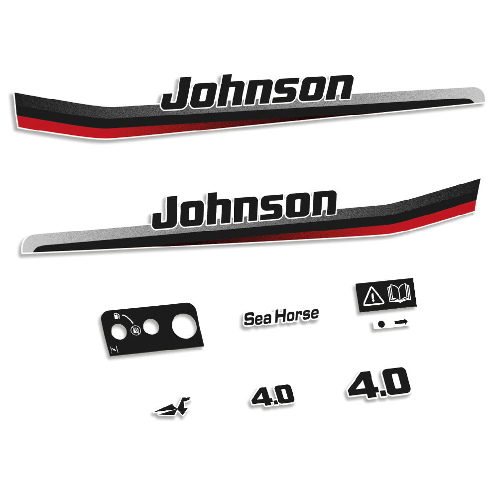 Johnson 4.0HK 2-takt 1997-1998 Påhängsmotorn Dekaler – Vinyldekalset