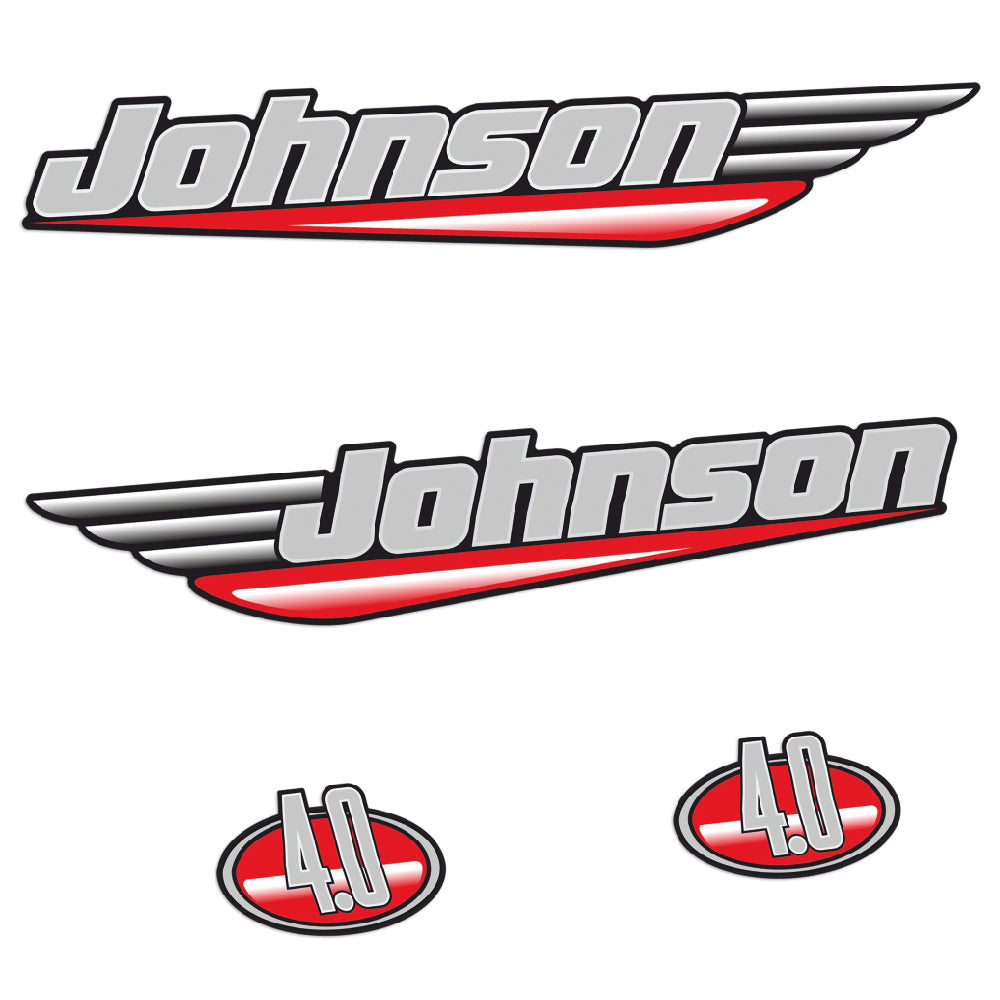 Johnson 4.0HK 2-takt Påhängsmotorn Dekaler – Vinyldekalset