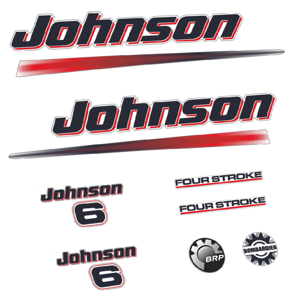 Johnson 6HK 4-takt Påhängsmotorn Dekaler – Vinyldekalset