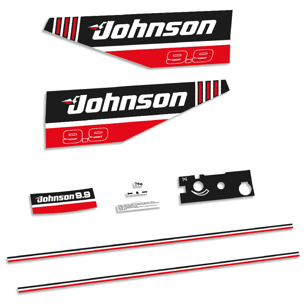 Johnson 9.9HK 2-takt 1991 Påhängsmotorn Dekaler – Vinyldekalset
