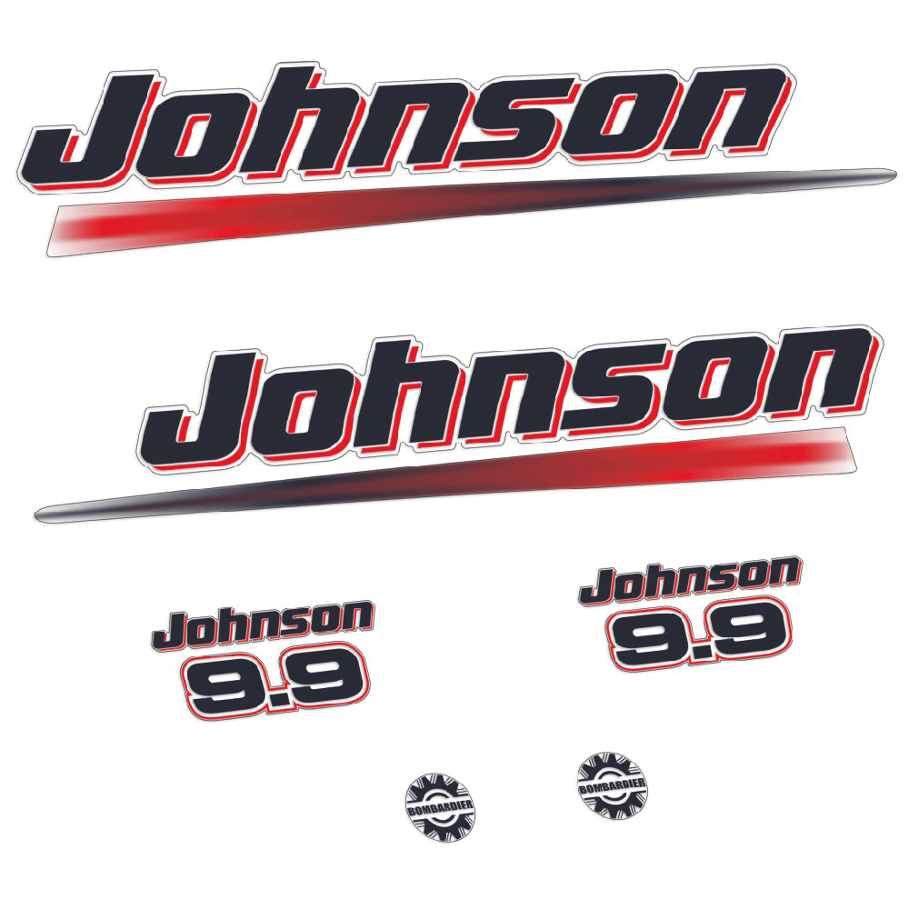 Johnson 9.9HK 2-takt Påhängsmotorn Dekaler – Vinyldekalset