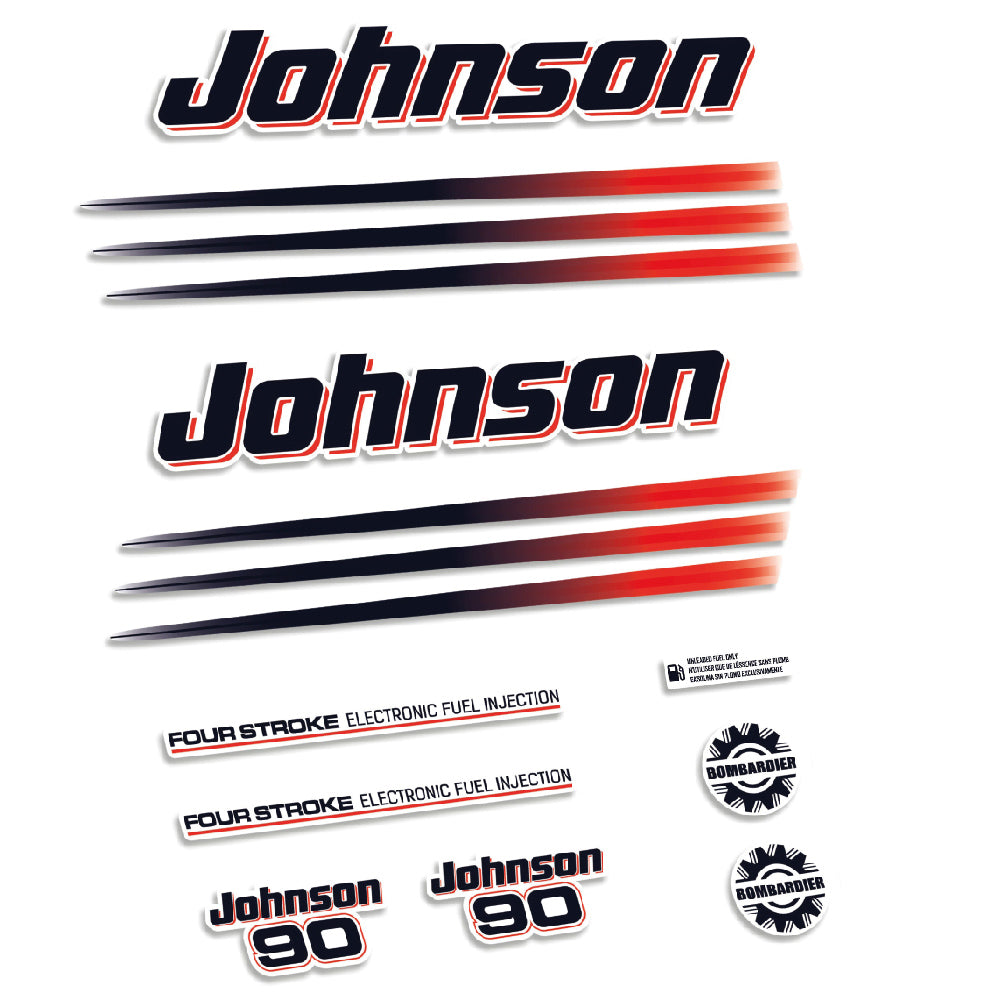 Johnson 90HK 4-takt 2003-2006 Påhängsmotorn Dekaler – Vinyldekalset