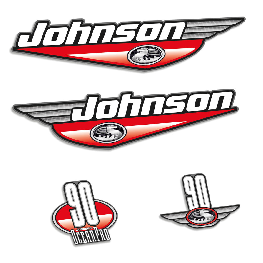Johnson 90HK 1999-2000 Påhängsmotorn Dekaler – Vinyldekalset
