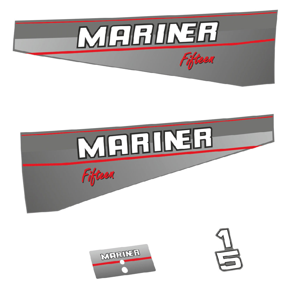 Mariner 15HK 2-takt 1991-1996 Påhängsmotorn Dekaler – Vinyldekalset