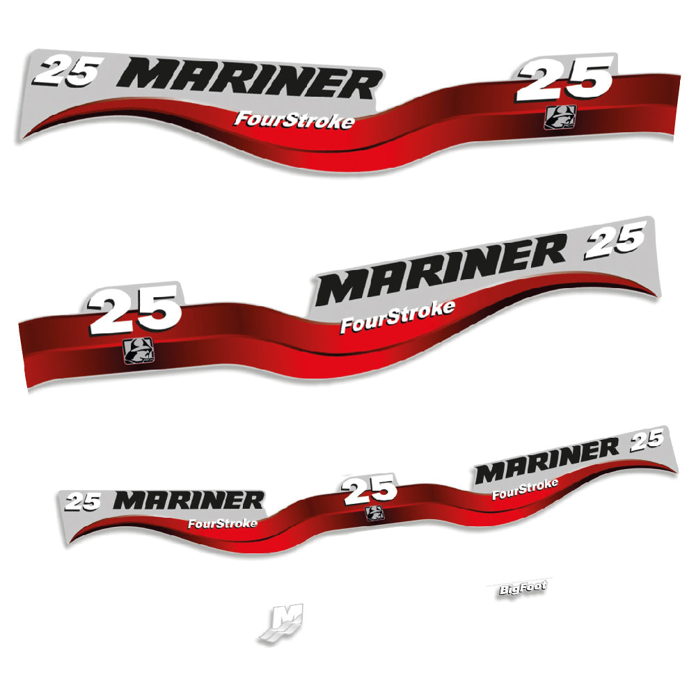 Mariner 25HK 4-takt Påhängsmotorn Dekaler – Vinyldekalset