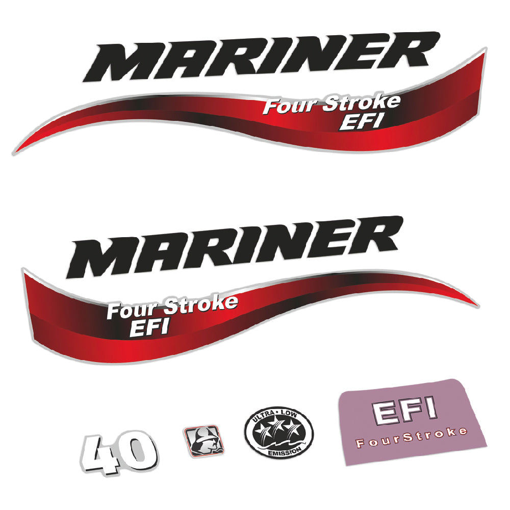 Mariner 40HK 4-takt 2014 Påhängsmotorn Dekaler – Vinyldekalset
