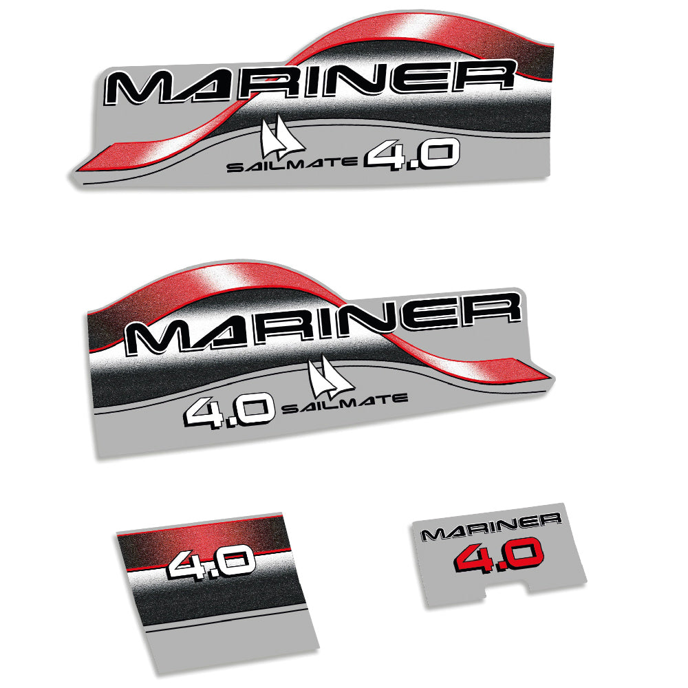 Mariner 4HK 2-takt 1996-1998 Påhängsmotorn Dekaler – Vinyldekalset