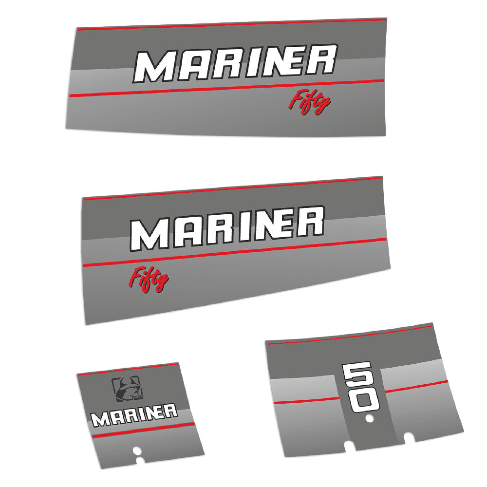 Mariner 50HK 2-takt 1991-1996 Påhängsmotorn Dekaler – Vinyldekalset