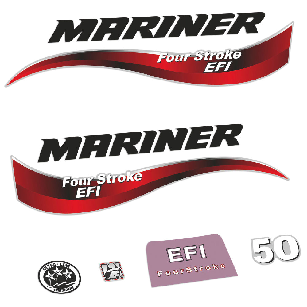 Mariner 50HK 4-takt 2014 Påhängsmotorn Dekaler – Vinyldekalset