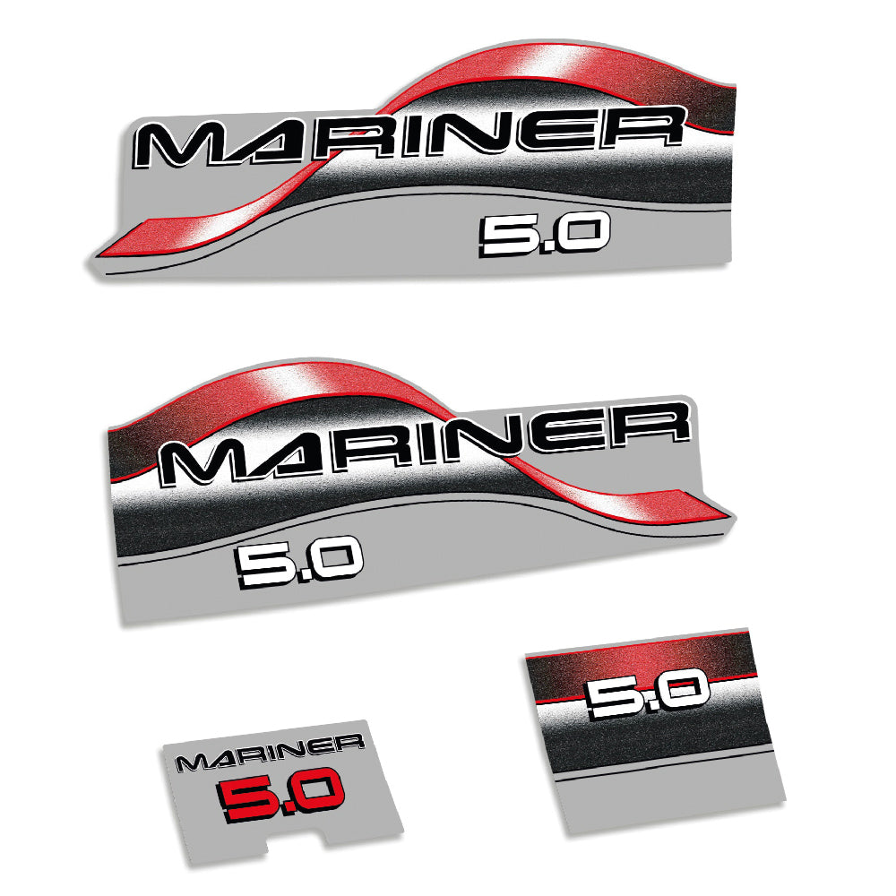 Mariner 5HK 2-takt 1996-1998 Påhängsmotorn Dekaler – Vinyldekalset