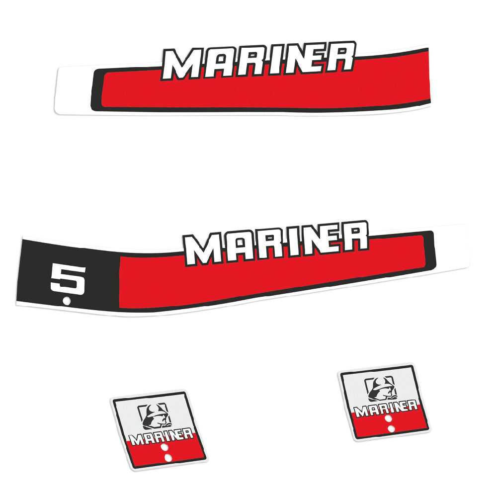 Mariner 5HK 2-takt Påhängsmotorn Dekaler – Vinyldekalset