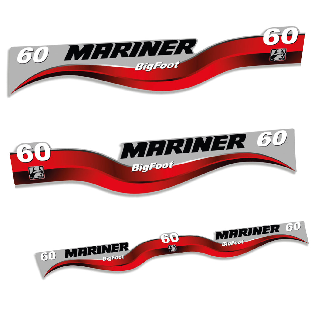 Mariner 60HK 2-takt 2003-2012 Påhängsmotorn Dekaler – Vinyldekalset
