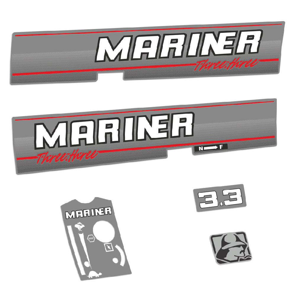 Mariner 3.3HK 2-takt 1990-1993 Påhängsmotorn Dekaler – Vinyldekalset