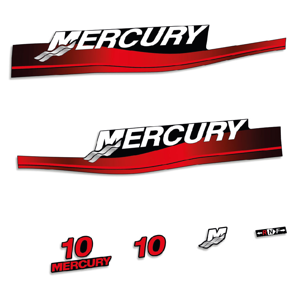 Mercury 10HK 2-takt 1999-2006 Påhängsmotorn Dekaler – Vinyldekalset