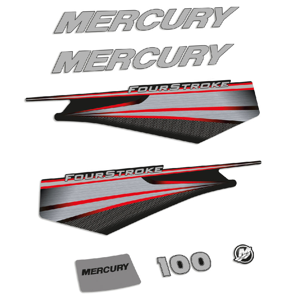 Mercury 100HK 4-takt 2013-2017 Påhängsmotorn Dekaler – Vinyldekalset