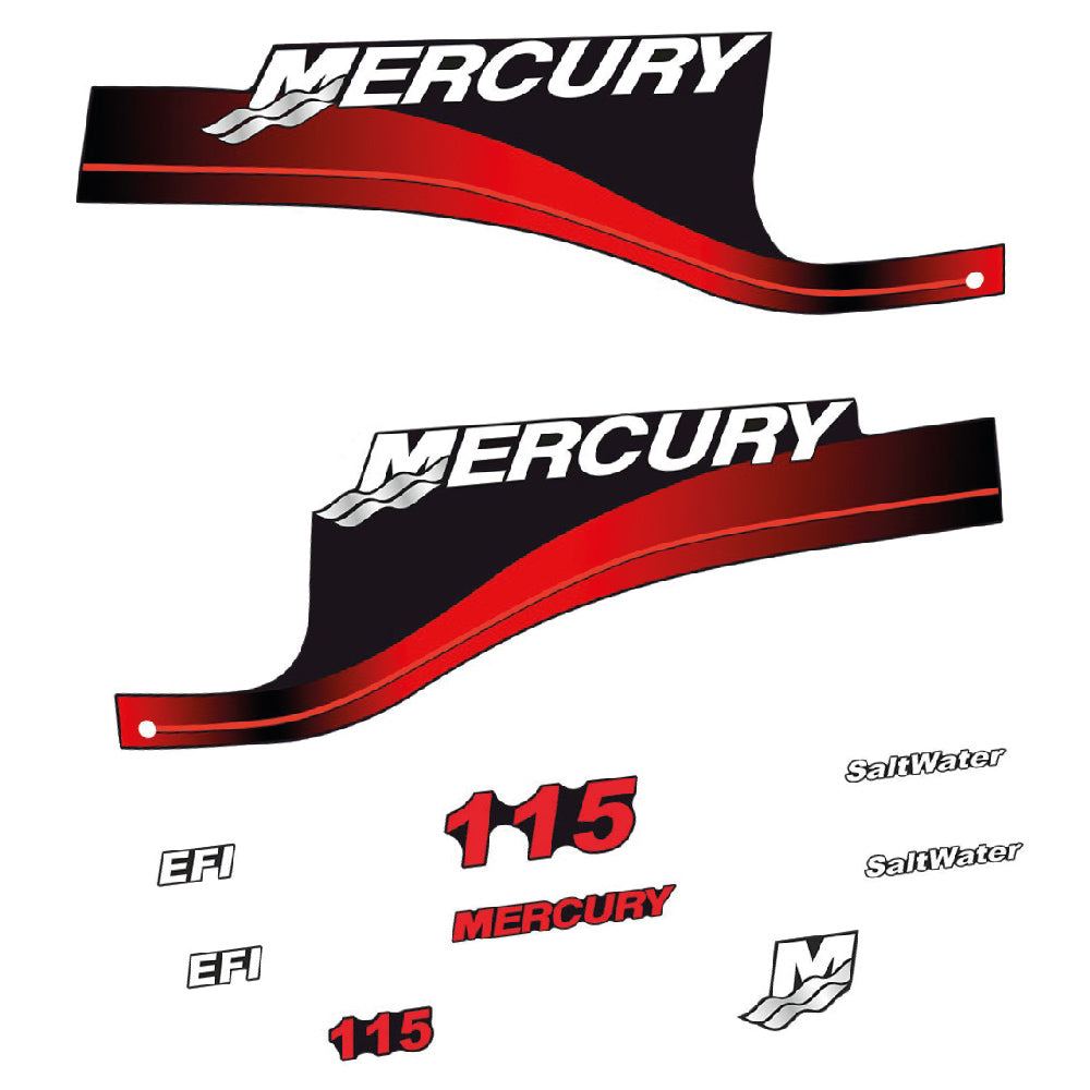 Mercury 115HK Påhängsmotorn Dekaler – Vinyldekalset