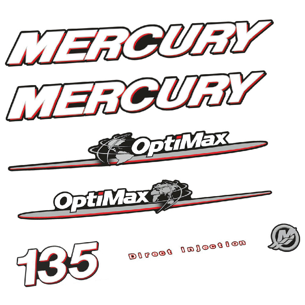 Mercury 135HK Påhängsmotorn Dekaler – Vinyldekalset
