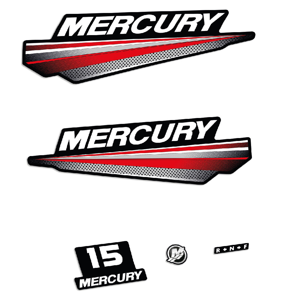 Mercury 15HK 2-takt Påhängsmotorn Dekaler – Vinyldekalset