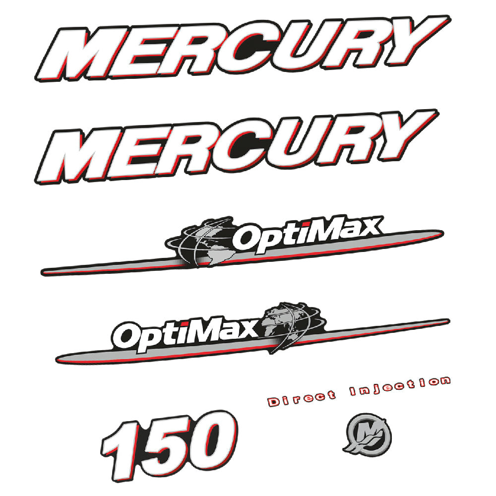 Mercury 150HK Påhängsmotorn Dekaler – Vinyldekalset