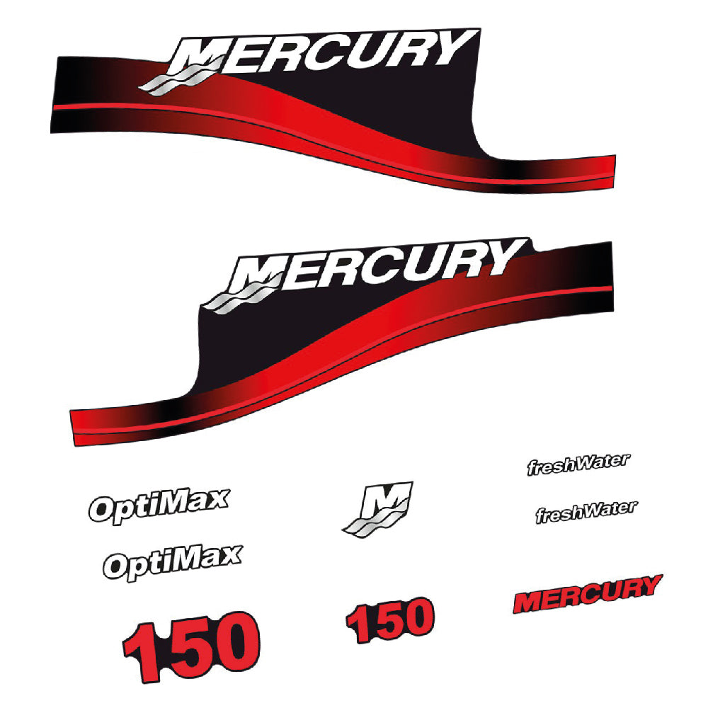 Mercury 150HK Påhängsmotorn Dekaler – Vinyldekalset