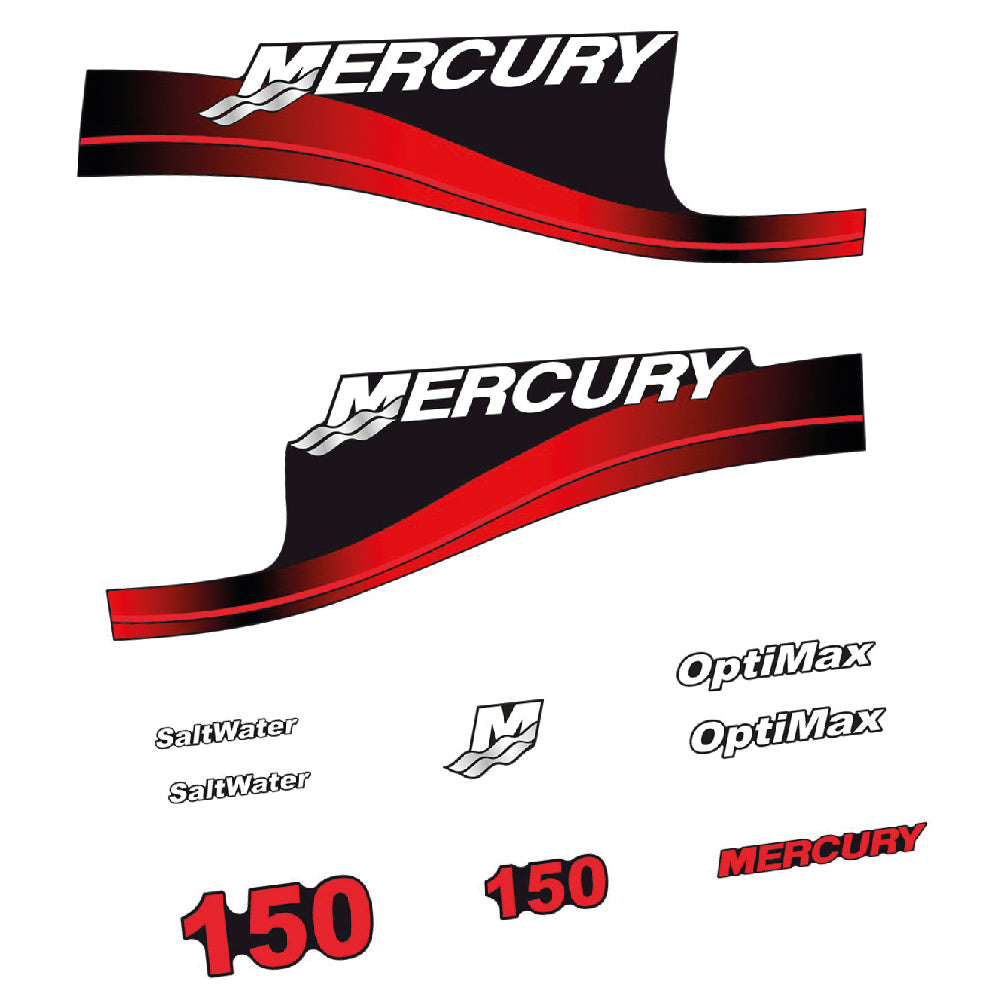 Mercury 150HK Påhängsmotorn Dekaler – Vinyldekalset