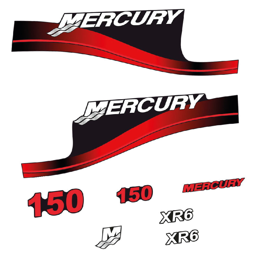 Mercury 150HK Påhängsmotorn Dekaler – Vinyldekalset