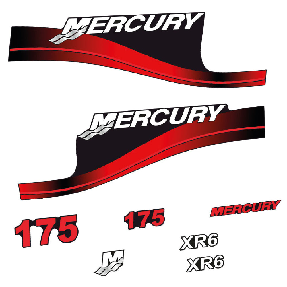 Mercury 175HK Påhängsmotorn Dekaler – Vinyldekalset