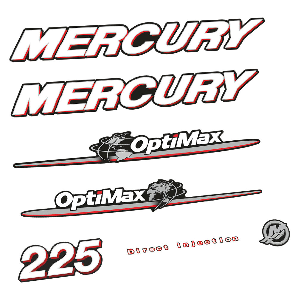 Mercury 225HK Påhängsmotorn Dekaler – Vinyldekalset