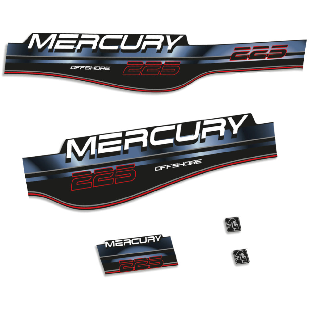 Mercury 225HK 1994-1998 Påhängsmotorn Dekaler – Vinyldekalset