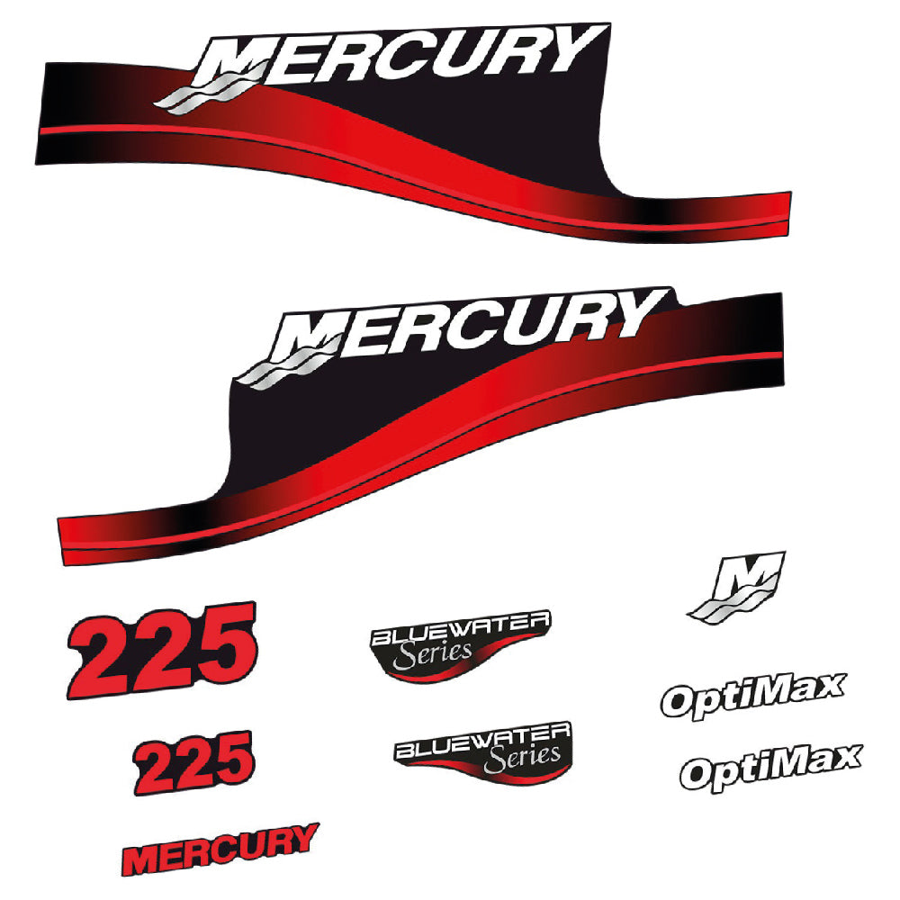 Mercury 225HK Påhängsmotorn Dekaler – Vinyldekalset