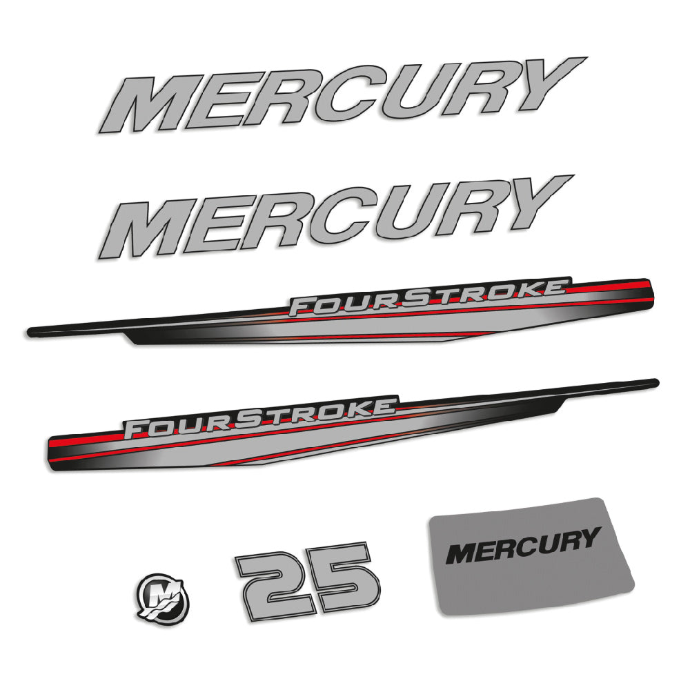 Mercury 25HK 4-takt 2013-2017 Påhängsmotorn Dekaler – Vinyldekalset