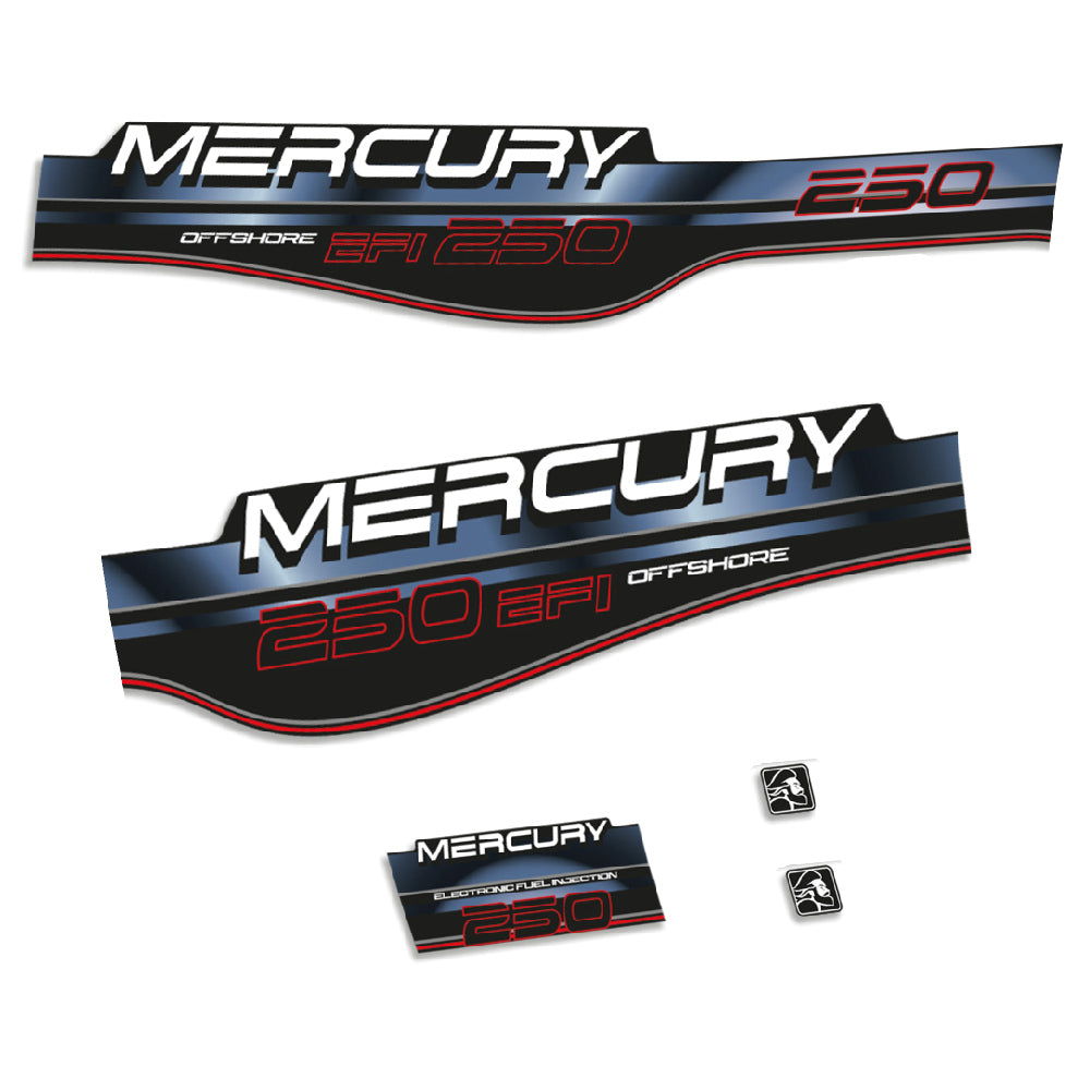 Mercury 250HK 1994-1998 Påhängsmotorn Dekaler – Vinyldekalset